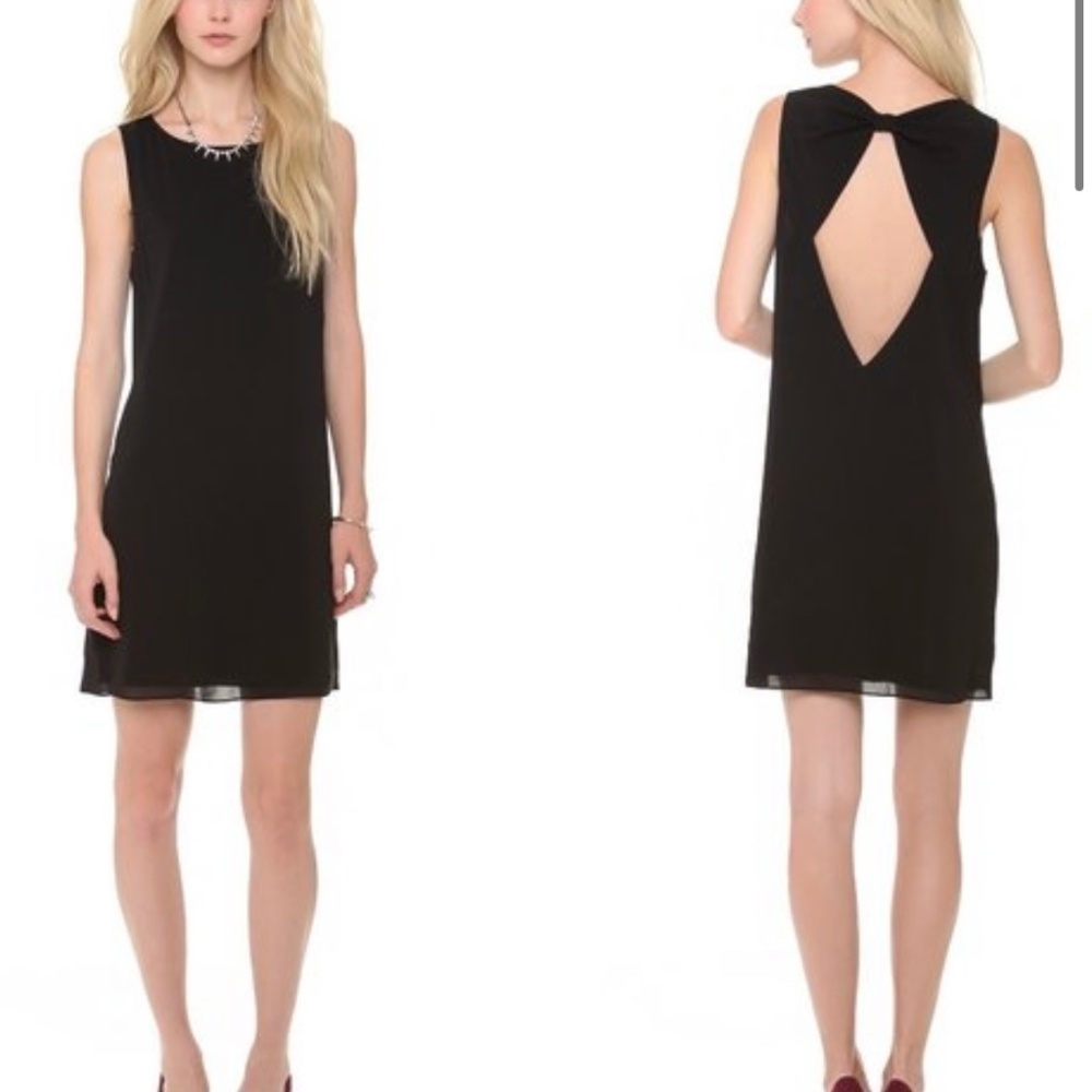 Alice+Olivia Trina Bow Back Silk Mini Dress- Size medium